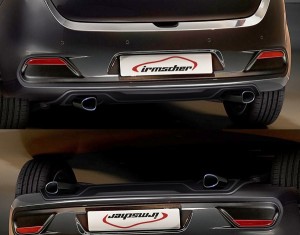 Rear diffusor for exhaust left / right